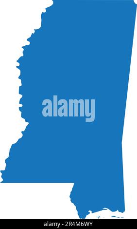 BLAUE CMYK-Farbkarte von MISSISSIPPI, USA Stock Vektor