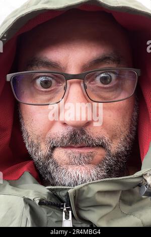 Porträt eines wütenden Fischers Stockfoto