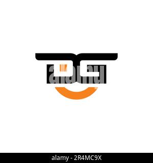 DG Smile Logo-Design. DG-Ausgangsvektordarstellung Stock Vektor
