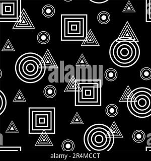 Nahtloses geometrisches Schwarz-Weiß-Muster. Stock Vektor