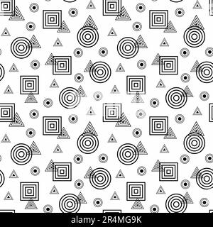 Nahtloses geometrisches Schwarz-Weiß-Muster. Stock Vektor