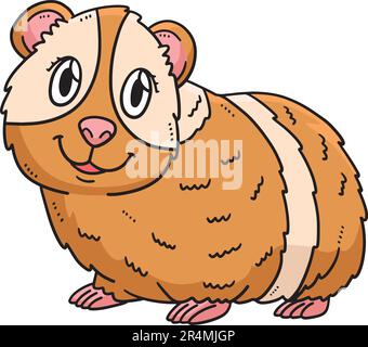 Mutter Meerschweinchen Cartoon Farbige Clipart Stock Vektor