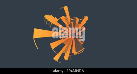 Das Stadtbild Im Retro-Stil Von Abstrat Stock Vektor