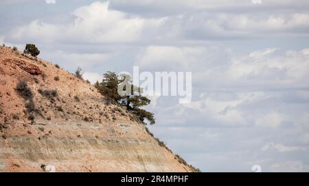 Die Felsformationen im Grasland von North Dakota sind auffällig. Stockfoto