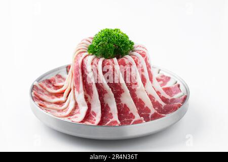 Schneidet Lappenfleisch für japanisches barbecue oder koreanisches barbecue。 Stockfoto