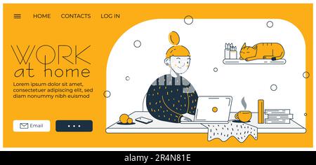 Online-Schulungen, Schulungen, Landing-Page für den Bildungsbereich.Arbeiten Sie zu Hause Stock Vektor