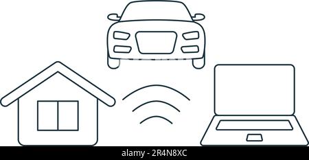 Symbol für das Internet der Dinge. Monochrome einfache Schilder aus der Digitalisierungssammlung. Symbol für das Internet der Dinge für Logo, Vorlagen, Webdesign und Stock Vektor