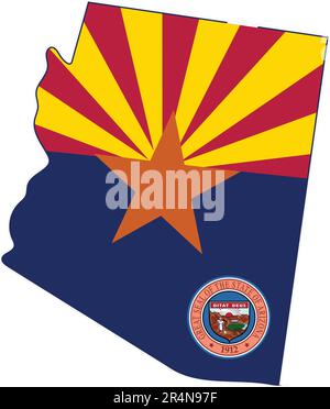 Karte des US-Bundesstaats Arizona Stock Vektor