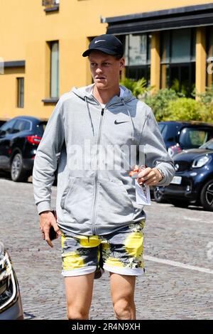 Paris, Frankreich. 29. Mai 2023. Tennisspieler Jannik Sünner (Italien) beim French Open Grand Slam Tennis Turnier 2023 in Roland Garros, Paris, Frankreich. Frank Molter/Alamy Live-Nachrichten Stockfoto