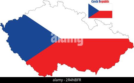 Karte und Flagge der Tschechischen Republik Stock Vektor