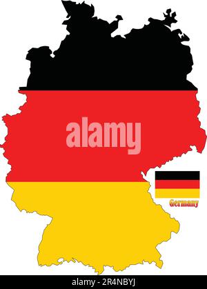 Karte und Flagge für Deutschland Stock Vektor