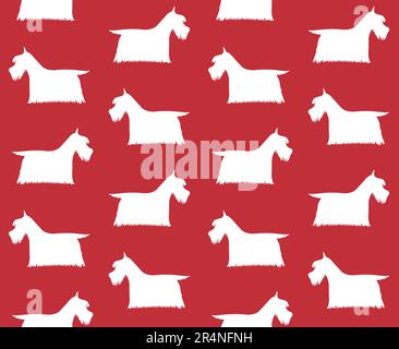 Vektornahtloses Muster eines schottischen Terrier Hundes Stock Vektor