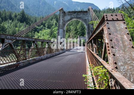 Historische Alexandra Bridge in Spuzzum, British Columbia, Kanada Stockfoto