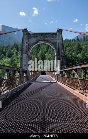 Historische Alexandra Bridge in Spuzzum, British Columbia, Kanada Stockfoto