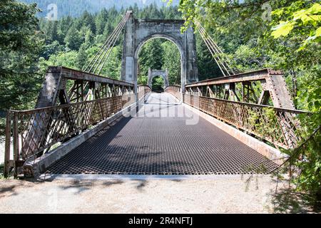 Historische Alexandra Bridge in Spuzzum, British Columbia, Kanada Stockfoto