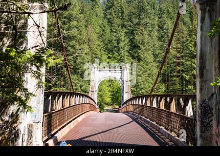 Historische Alexandra Bridge in Spuzzum, British Columbia, Kanada Stockfoto