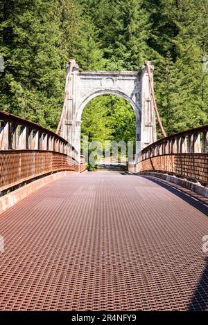 Historische Alexandra Bridge in Spuzzum, British Columbia, Kanada Stockfoto