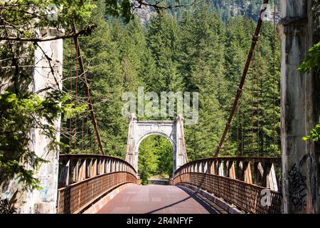 Historische Alexandra Bridge in Spuzzum, British Columbia, Kanada Stockfoto