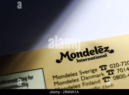 Zeichen und Symbole, Mondelez International, Inc. Logo. Stockfoto