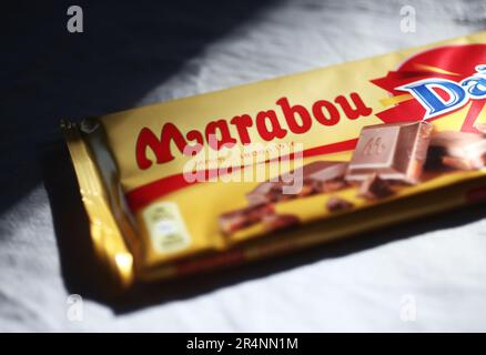 Zeichen und Symbole, Marabou Schokolade von Mondelez International, Inc. Stockfoto