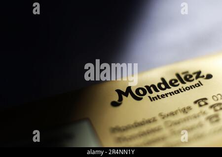 Zeichen und Symbole, Mondelez International, Inc. Logo. Stockfoto