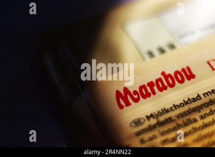 Zeichen und Symbole, Marabou Schokolade von Mondelez International, Inc. Stockfoto