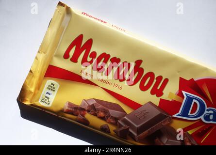 Zeichen und Symbole, Marabou Schokolade von Mondelez International, Inc. Stockfoto