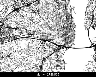 Vector-Straßenkarte der Stadt Alexandria Virginia in den Vereinigten Staaten von Amerika auf weißem Hintergrund. Stockfoto