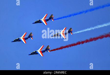 La Ferte Alais, Frankreich. 29. Mai 2023. 50. Auflage des Lufttages Cerny-La Ferte Alais und 70 Jahre Patrouille Frankreichs, am 29. Mai 2023 in La Ferte Alais, Frankreich. Foto: Karim Ait Adjedjou/ABACAPRESS.COM Kredit: Abaca Press/Alamy Live News Stockfoto