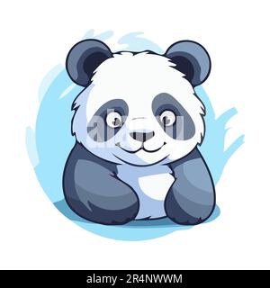 Panda-Logo-Design. Abstraktes süßes Panda-Emblem. Vektordarstellung Stock Vektor