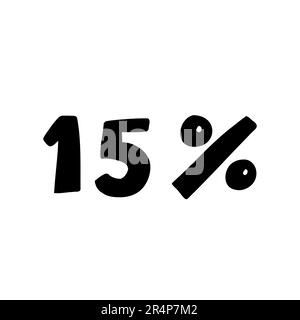Handgefertigte 20 % Rabatt auf schwarze Tinte Logo-Sonderangebote Schriftzug. Vektordesign-Illustration im Cartoon-Doodle-Stil isoliert auf weißem Backgro Stock Vektor
