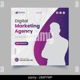 Digital Marketing Agency Social Media Web Banner Post Template Design. Stock Vektor