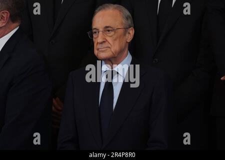 Madrid, Spanien. 29. Mai 2023. Spanischer König Felipe VI., Florentino Perez während des Treffens mit Real Madrid als Gewinner der Euroliga 2022/2023 in Madrid am Montag, den 29. Mai 2023 Kredit: CORDON PRESS/Alamy Live News Stockfoto