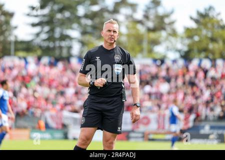 Lyngby, Dänemark. 29. Mai 2023. Schiedsrichter Jakob Kehlet beim dänischen Superliga-Spiel 3F zwischen Lyngby Boldklub und Aalborg BK im Lyngby-Stadion in Lyngby. (Foto: Gonzales Photo/Alamy Live News Stockfoto