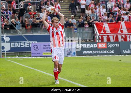 Lyngby, Dänemark. 29. Mai 2023. Kilian Ludewig (32) von Aalborg Boldklub, gesehen während des dänischen Superliga-Spiels 3F zwischen Lyngby Boldklub und Aalborg Boldklub im Lyngby-Stadion in Lyngby. (Foto: Gonzales Photo/Alamy Live News Stockfoto