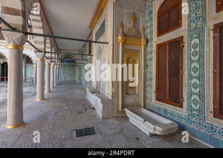 Innenhof der Apartments der valide Sultan, Topkapi-Palast, Istanbul, Türkei Stockfoto