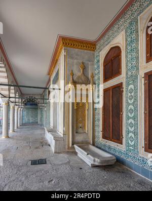 Innenhof der Apartments der valide Sultan, Topkapi-Palast, Istanbul, Türkei Stockfoto