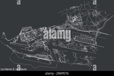 Straßenkarte des KANTONS LE HAVRE-3, LE HAVRE Stock Vektor
