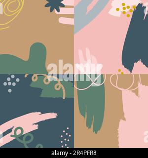 Hintergrundvorlage für abstrakte Formen für Social-Media-Storys und kreative Beiträge. Design mit Kopierraum für Text und Bilder mit farbigen Formen und Stock Vektor