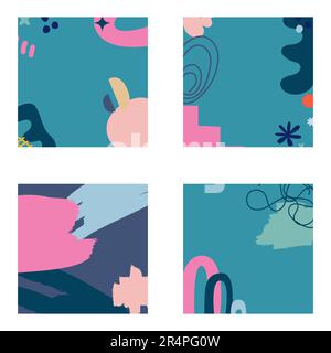 Hintergrundvorlage für abstrakte Formen für Social-Media-Storys und kreative Beiträge. Design mit Kopierraum für Text und Bilder mit farbigen Formen und Stock Vektor