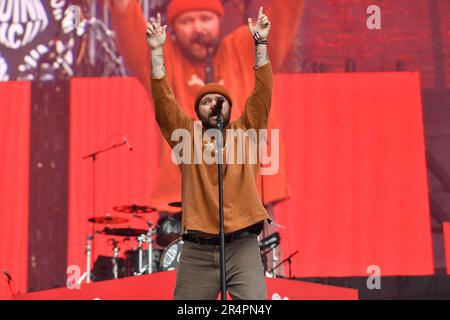 Napa, USA. 28. Mai 2023. Quinn XCII tritt am 3. Tag des BottleRock Napa Valley Music Festivals auf der Napa Valley Expo am 28. Mai 2023 in Napa, Kalifornien, auf. Foto: Casey Flanigan/imageSPACE/Sipa USA Kredit: SIPA USA/Alamy Live News Stockfoto