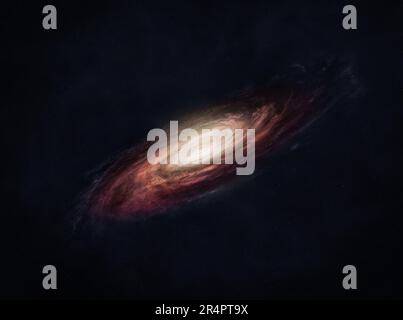 Fantastische spiralförmige Galaxie. Science-Fiction-Raumtapete. Wunderschöner dunkler Hintergrund. Hochwertige Bilder. Von der NASA bereitgestellte Elemente. Stockfoto