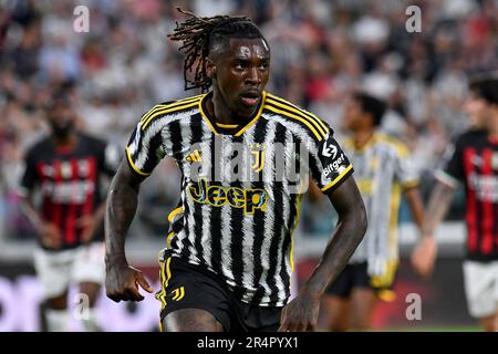 Moise Kean vom FC Juventus während des Fußballspiels der Serie A zwischen dem FC Juventus und dem AC Mailand im Juventus Stadion in Turin (Italien), 29. Mai 2023. Pho Stockfoto