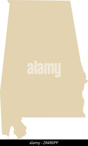 BEIGE CMYK-Farbkarte von ALABAMA, USA Stock Vektor