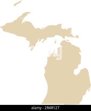 BEIGE CMYK-Farbkarte von MICHIGAN, USA Stock Vektor