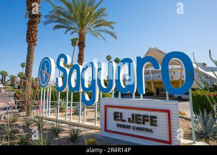 Das Boutique-Hotel Saguaro Palm Springs. Palm Springs, Kalifornien, USA. Stockfoto