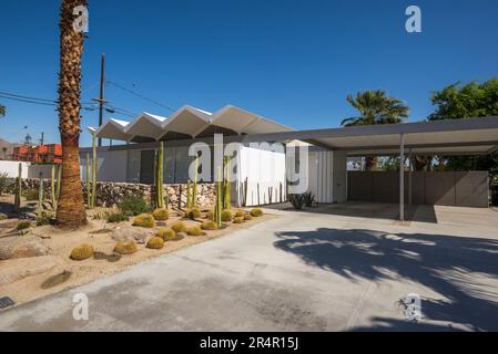 Eines der legendären Stahlgehäuse von Wexler. Palm Springs, Kalifornien, USA. Stockfoto