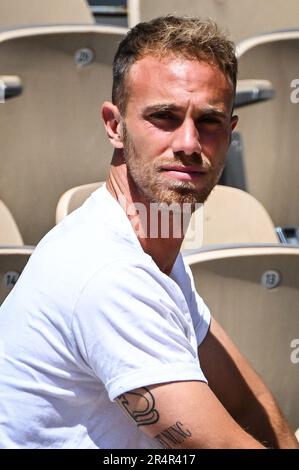 Paris, Frankreich. 29. Mai 2023. Edoardo SANTONOCITO am zweiten Tag des Tennisturniers Roland-Garros 2023, Grand Slam, am 29. Mai 2023 im Roland-Garros-Stadion in Paris, Frankreich - Photo Matthieu Mirville/DPPI Credit: DPPI Media/Alamy Live News Stockfoto