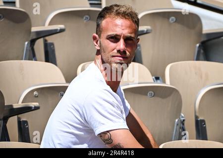 Paris, Frankreich. 29. Mai 2023. Edoardo SANTONOCITO am zweiten Tag des Tennisturniers Roland-Garros 2023, Grand Slam, am 29. Mai 2023 im Roland-Garros-Stadion in Paris, Frankreich - Photo Matthieu Mirville/DPPI Credit: DPPI Media/Alamy Live News Stockfoto