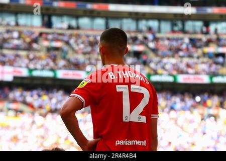 Wembley Stadium, London, England - 29. Mai 2023 Bobby Thomas (12) of Barnsley - während des Spiels Barnsley gegen Sheffield Wednesday, Sky Bet League One Play off Final, 2022/23, Wembley Stadium, London, England - 29. Mai 2023 Guthaben: Arthur Haigh/WhiteRosePhotos/Alamy Live News Stockfoto